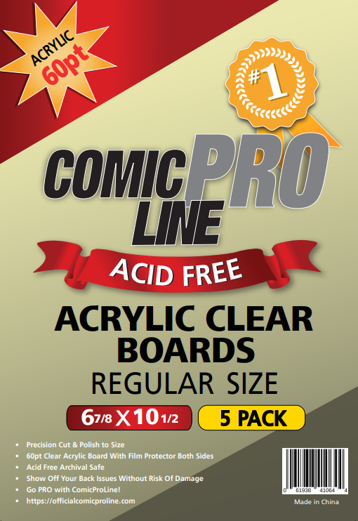 Regular Size - 60pt Clear Acrylic Boards - 6 7/8 X 10 1/2 - 5 Pack –  Comic Pro Line