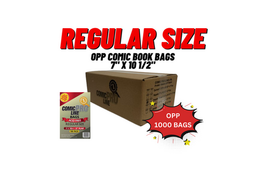 Bulk OPP Regular Size Comic Bags - 1000 Loose Bags Per Case