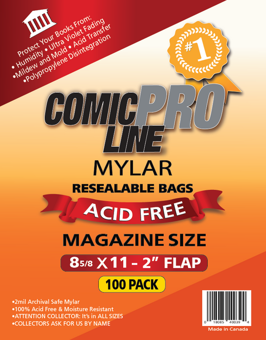 Resealable Magazine Size Mylar Bags - 100 Pack
