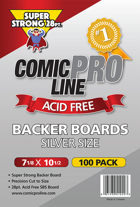 28pt Silver Comic Backing Boards