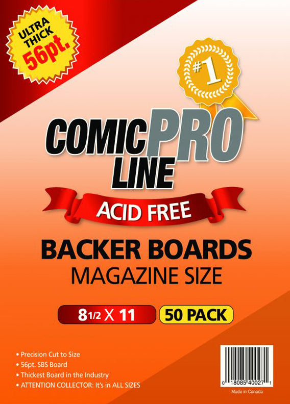 56pt Backer Boards - Magazine Size - 56pt - 8 1/2 x 11 – Comic Pro Line