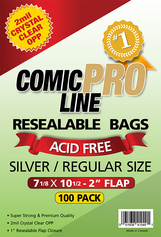 Resealable Silver / Regular Size Comic Bags