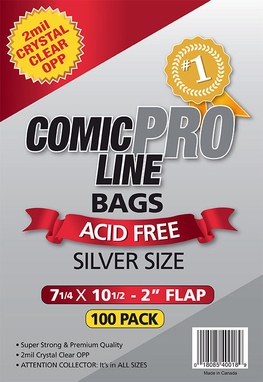 COMIC BOOK BAGS - SILVER SIZE