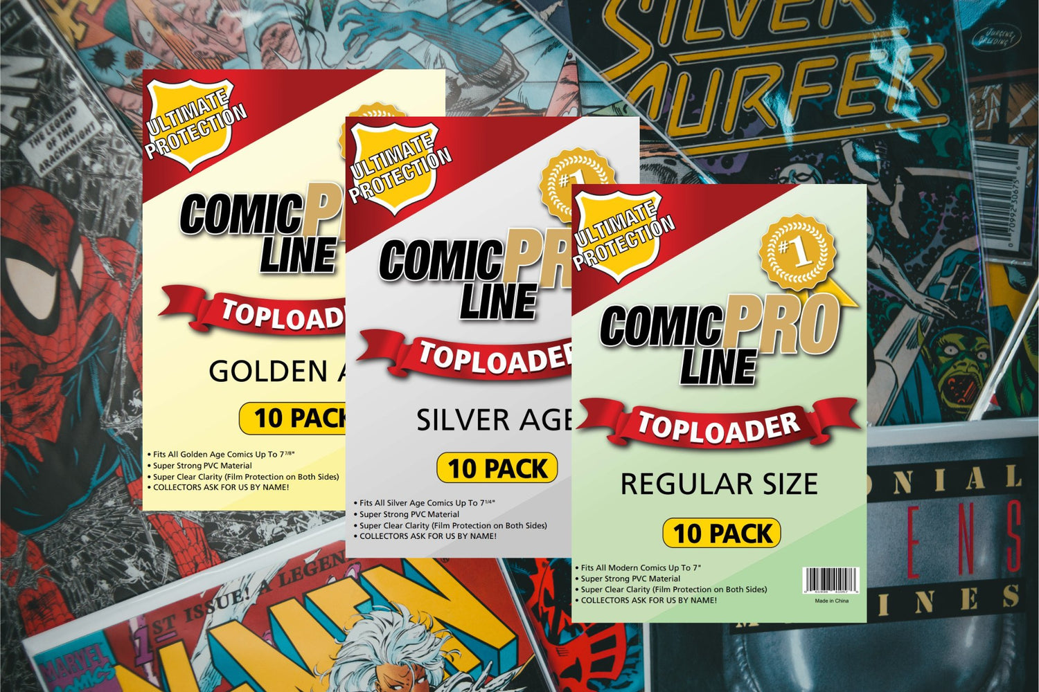 Comic Pro Line - Silver / Regular Size - 7 1/8 x 10 1/2 - Comic Book Bags