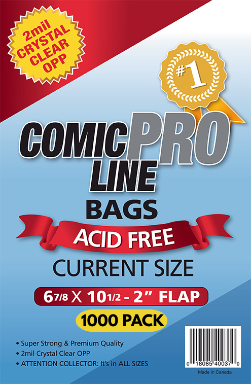 Current Size Comic Bags - 1000 PACK - FREE SHIPPING