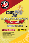 30PT Golden Size Clear Boards - 50 PACK