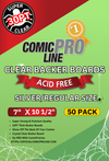 30PT Silver/Regular Size Clear Boards - 50 PACK