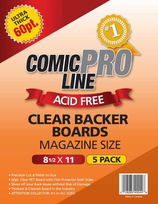 Magazine Size - 60pt Clear P.E.T Boards - 8 1/2" x 11" - 5 Pack