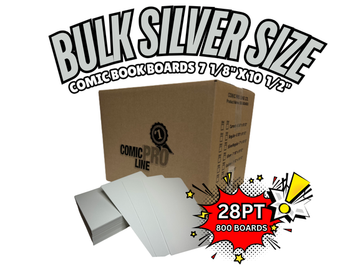 BULK 28PT SILVER BACKING BOARDS - 800 LOOSE BOARDS PER CASE