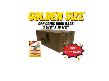Bulk OPP Golden Size Comic Bags - 1000 Loose Bags Per Case