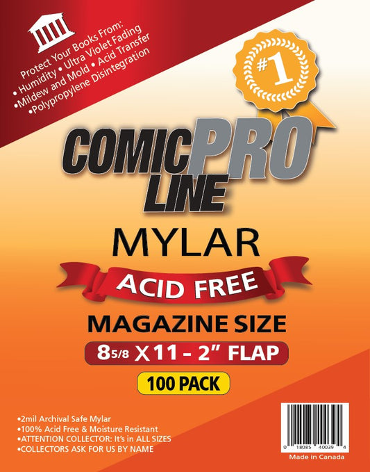 Mylar Magazine Size - 8 5/8" X 11" - 2" flap - 100 PER PACK