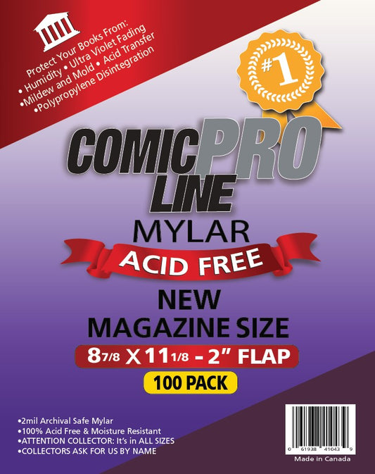 Mylar New Magazine Size - 8 7/8" X 11 1/2" - 2" flap - 100 PER PACK