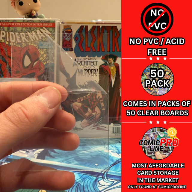30PT Clear Trading Card Backer Boards - Standard Size - 50 Pack