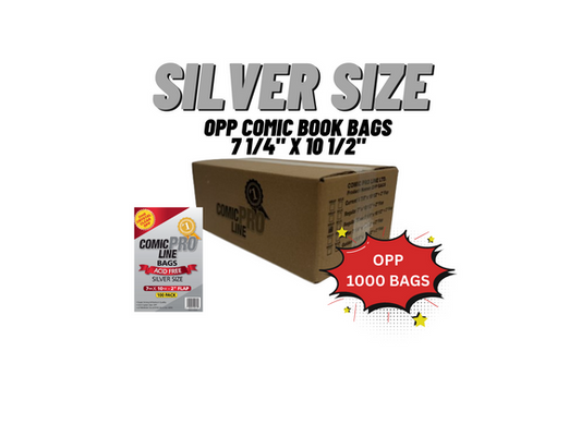 Bulk OPP Silver Size Comic Bags - 1000 Loose Bags Per Case
