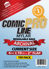MYLAR CURRENT RESEALABLE - 6 7/8" X 10 1/2" WITH 2" FLAP - 100 PER PACK