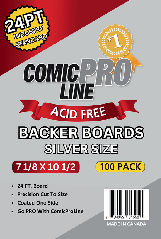 24pt Silver Comic Backing Boards