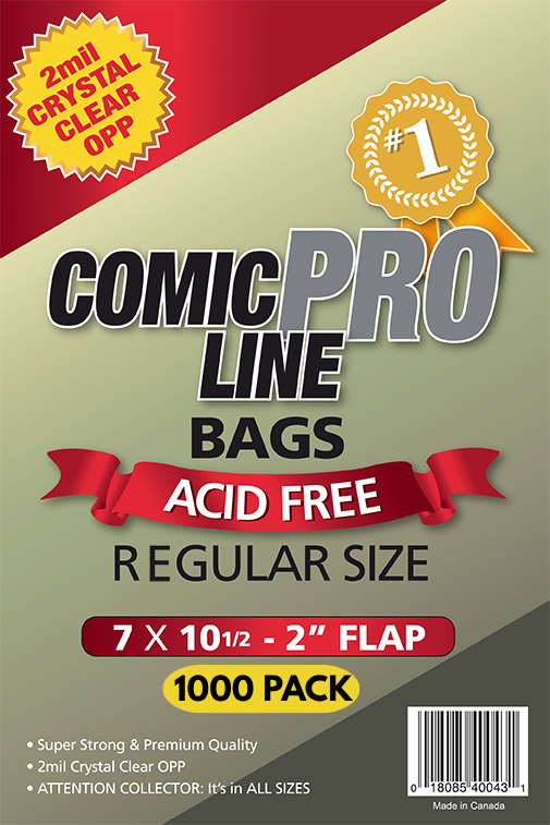 Regular Size Comic Bags - 1000 PACK - FREE SHIPPING