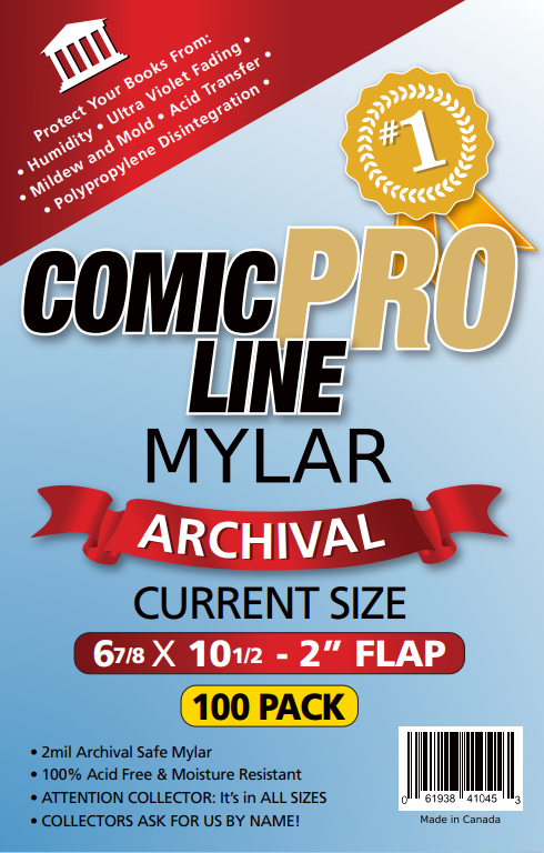 MYLAR Current Size – 6 7/8" x 10 1/2" with 2" flap- 100 PER PACK.