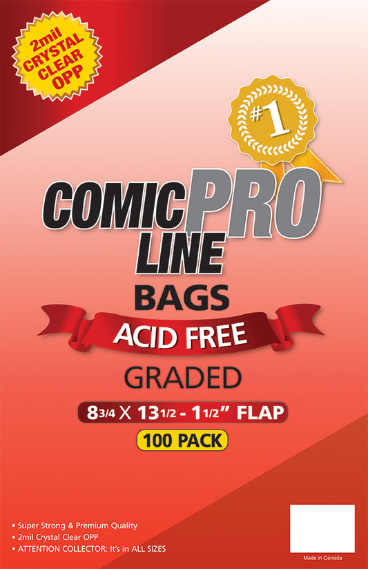 Graded Size Comic Bags - 8 3/4" x 13 1/2" with 2" flap