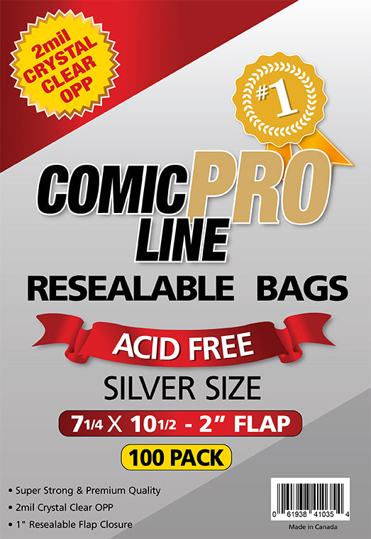 Silver Age Resealable - 7 1/4" x 10 1/2" with 2" flap
